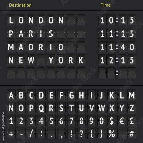 Analog airport scoreboard