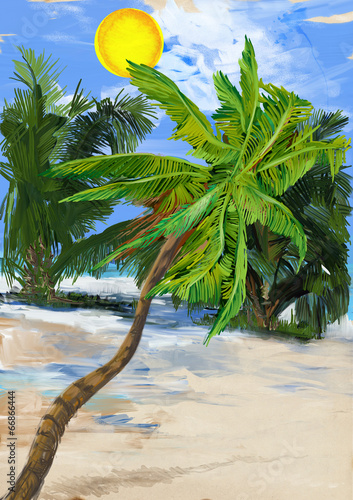 Digital Painting: Palms photo