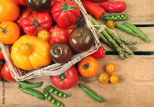 basket with vegetables