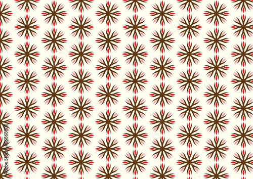 Red Retro Roots or Flower Pattern on Pastel Background