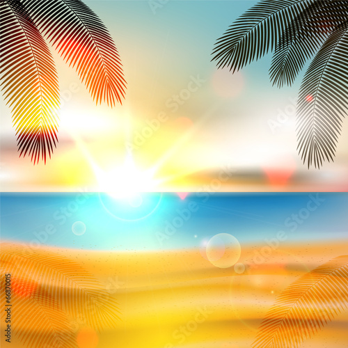 Summer beach background - vector