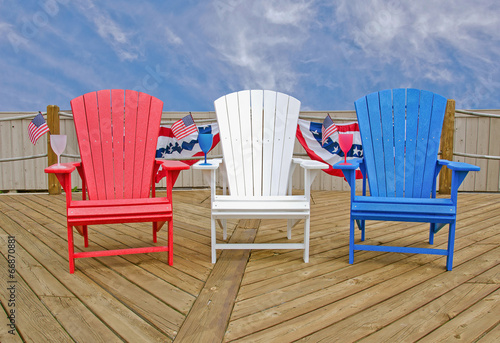 patriotic Adirondack chairs