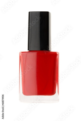 Bottle of red nail polish