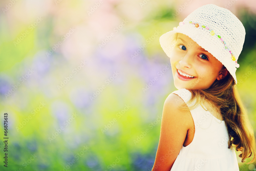 Summer girl - beautiful girl in the flower garden Summer girl - beautiful girl in the flower garden