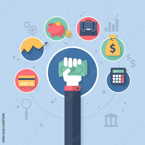 Flat Icons for Finance and Savings