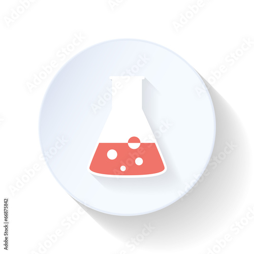 Flask with reagent flat icon