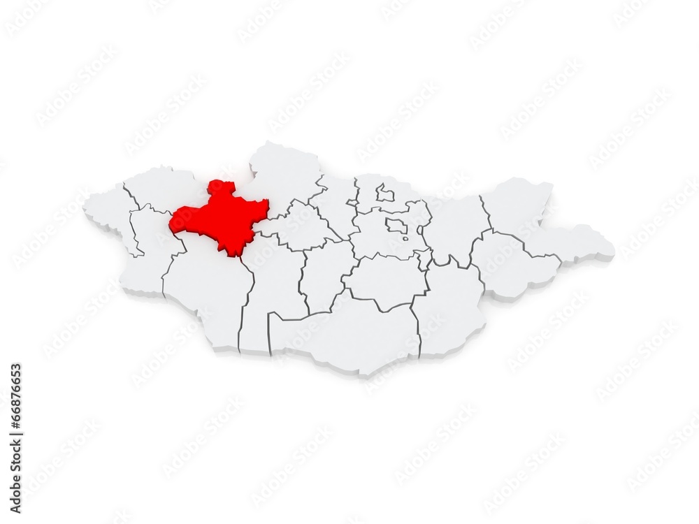 Map of Zavkhan. Mongolia. Map of Zavkhan. Mongolia.