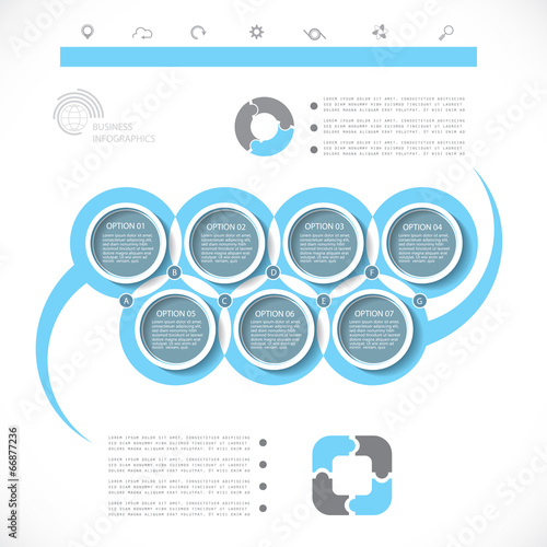 Modern infographic template, seven steps