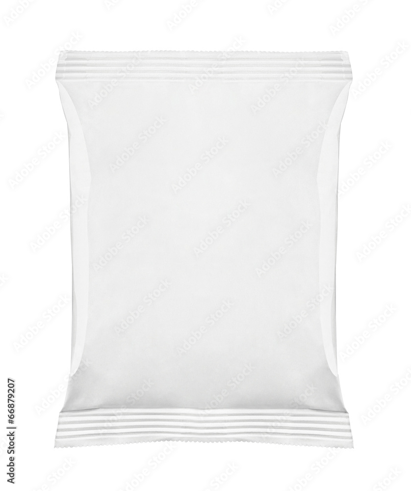 white package template bag food