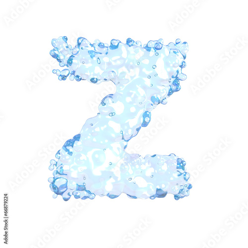 Water alphabet isolated on white (letter Z)