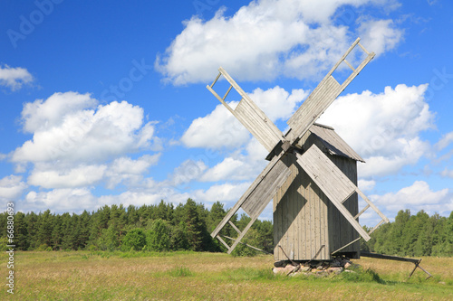 Old wooden windmill, Hiiumaa island, Estonia photo