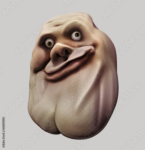 Trollface. Internet troll 3d illustration