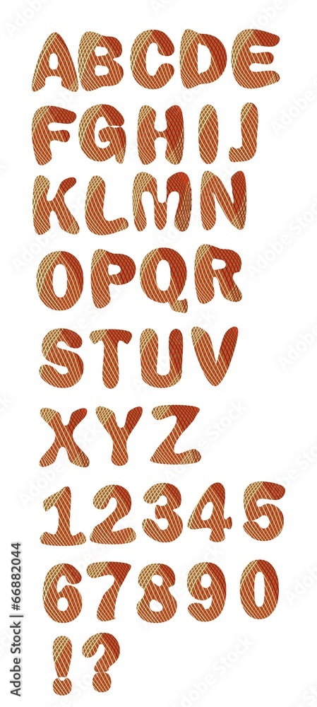 Decorative alphabet uppercase set in hatch design