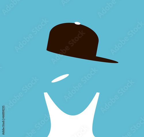 young man smoking wearing tank top shirt and baseball cap