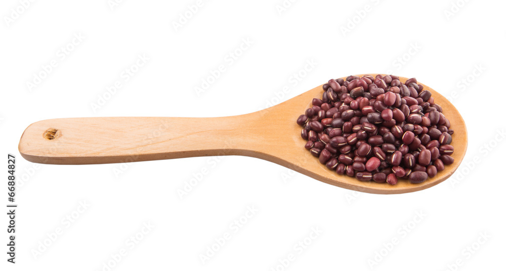 Adzuki Or Azuki Bean On Wooden Spoon Adzuki Or Azuki Bean On Wooden Spoon