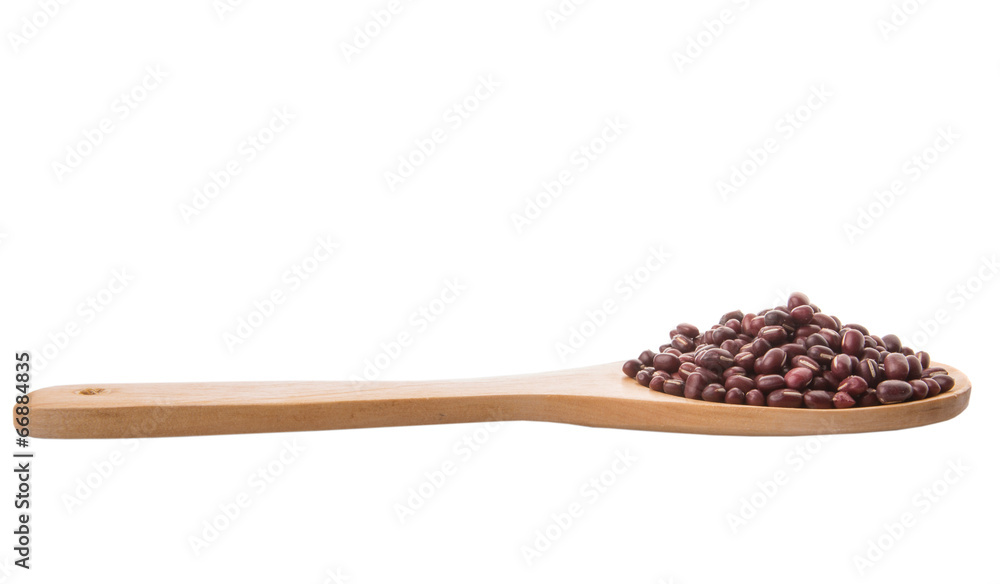 Adzuki Or Azuki Bean On Wooden Spoon Adzuki Or Azuki Bean On Wooden Spoon