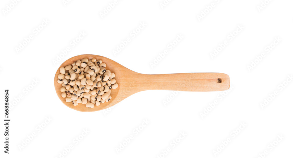 Black Eye Bean On Wooden Spoon Black Eye Bean On Wooden Spoon