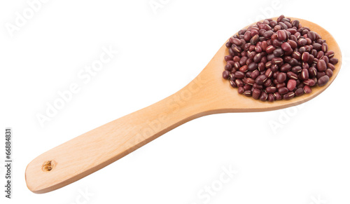 Adzuki Or Azuki Bean On Wooden Spoon