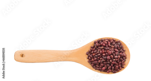 Adzuki Or Azuki Bean On Wooden Spoon