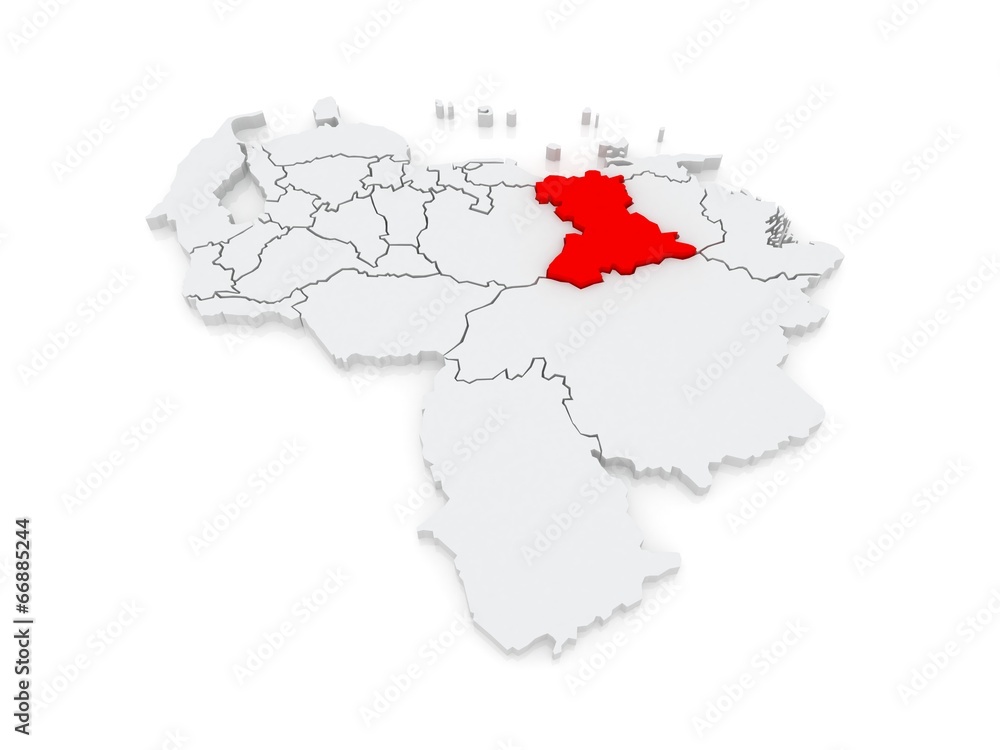 Map of Anzoategui. Venezuela. Map of Anzoategui. Venezuela.
