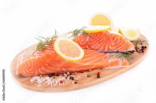 raw salmon on board