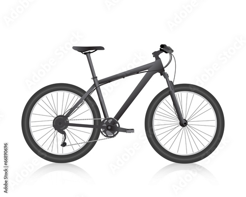 Realistic mountain bike black. Vector