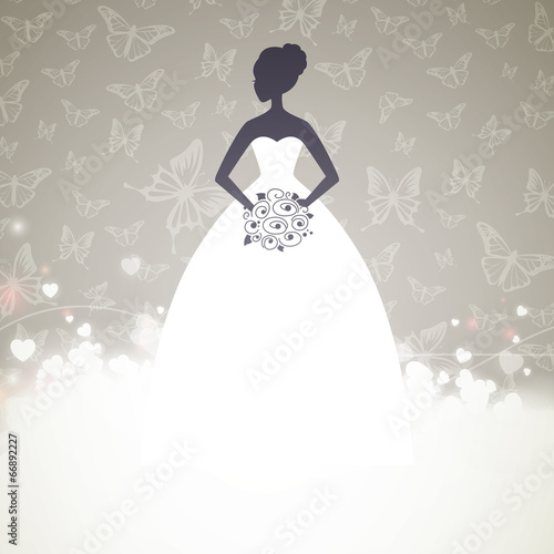 Vector Illustration of a Beautiful Bride