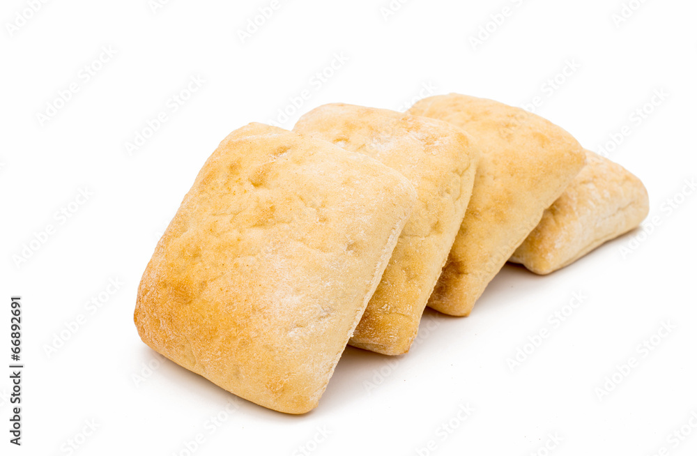 Ciabatta (Italian bread), isolated