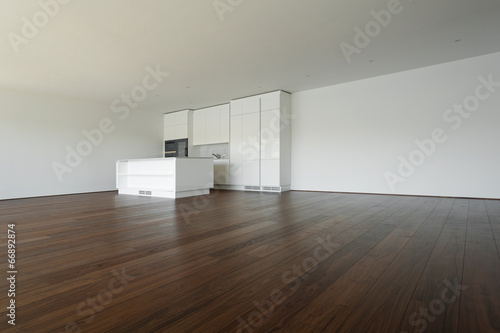 beautiful empty apartment, white kitchen © alexandre zveiger