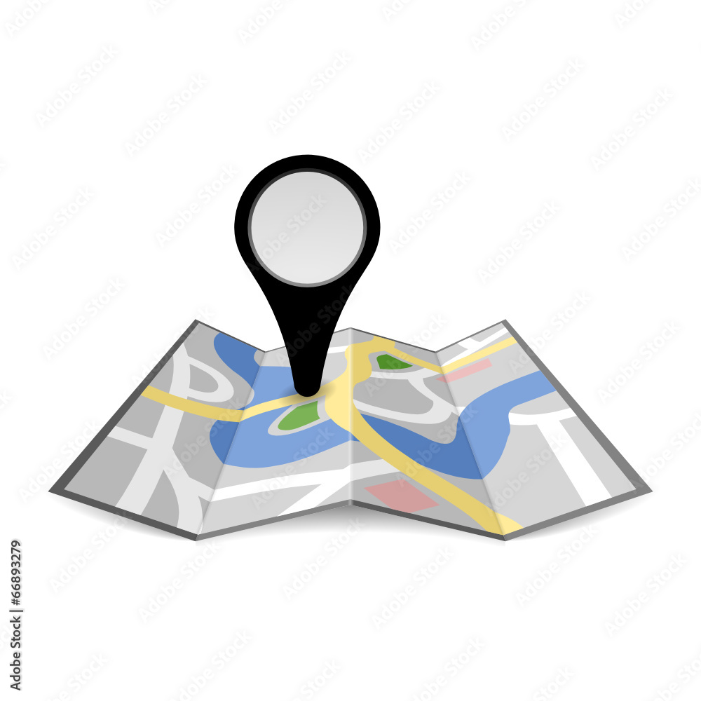 Obraz premium landkarte gefaltet II