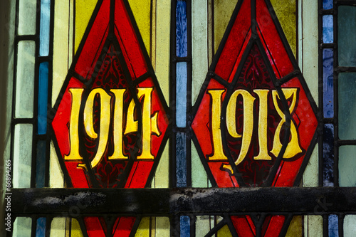 First World War dates in stained glass
