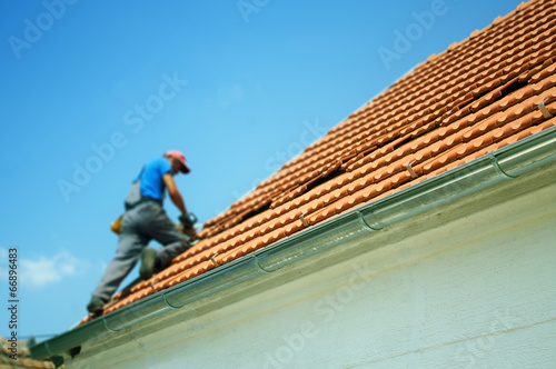 Construction worker on the roof