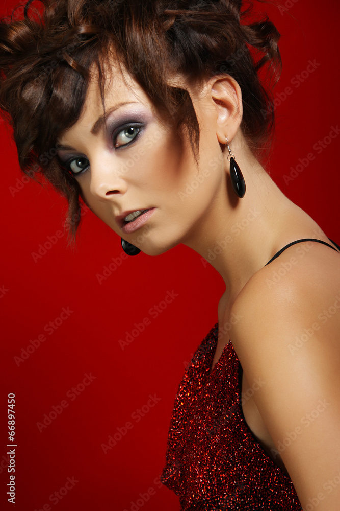 Fototapeta premium Beautiful attractive girl looking at camera