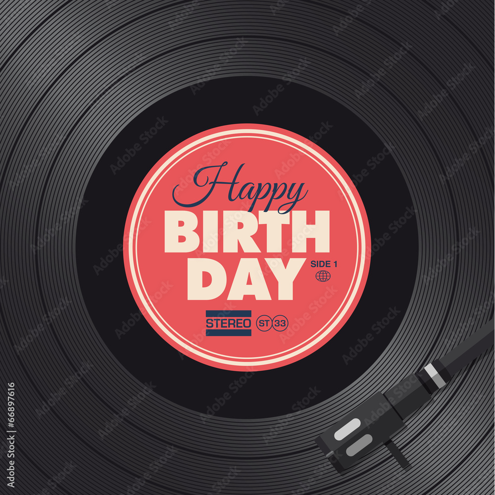 Happy birthday card. Vinyl illustration vector design Stock Vector