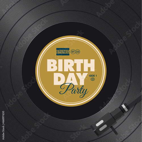 Birthday party invitation card. Vinyl illustration vector design