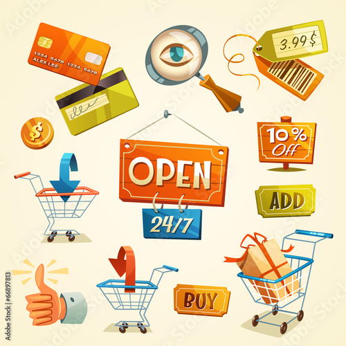 Online shopping concept. Vector illustration.