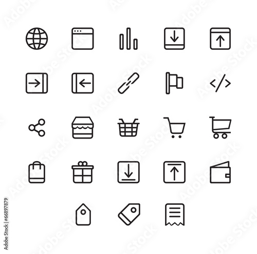 Thin Icons Set of E-Commerce. Simple line icons pack.