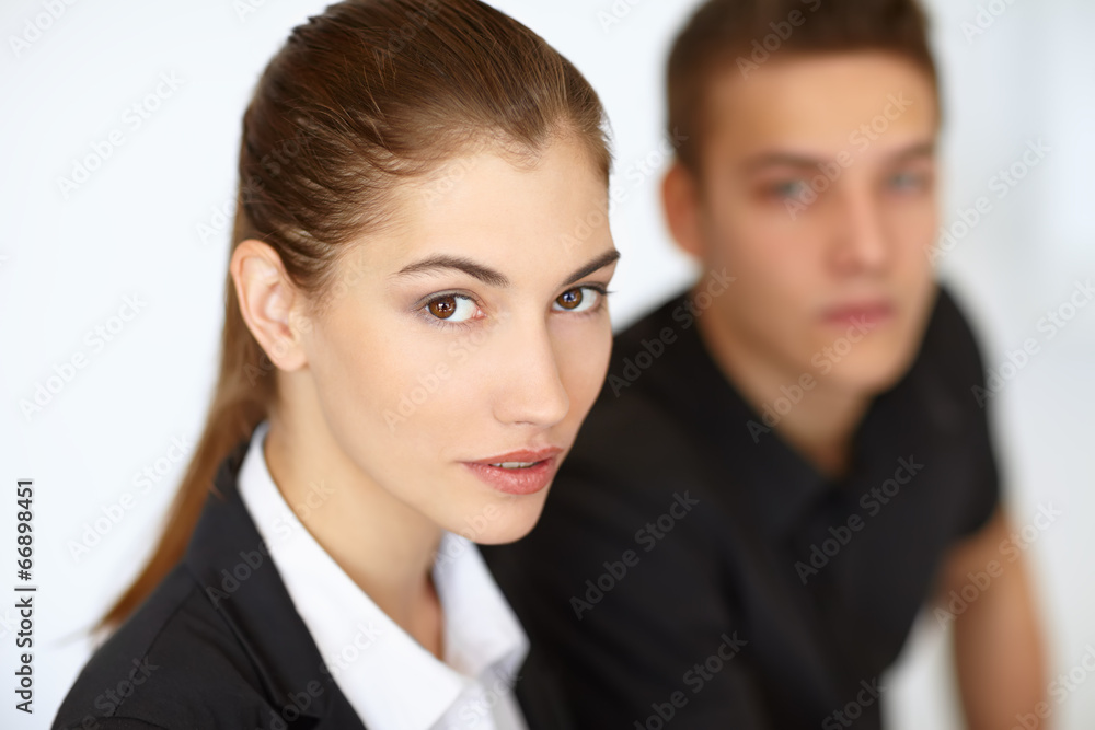Two beautiful young businesspeople Two beautiful young businesspeople