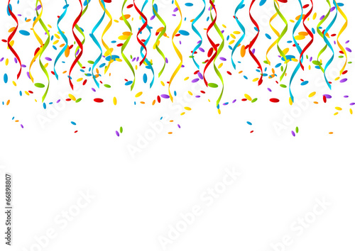 Color party ribbons on white background