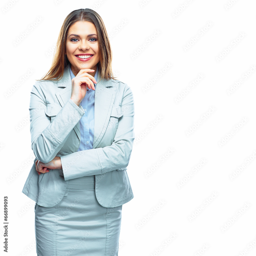 Portrait of smiling business woman professional worker. Isolate Portrait of smiling business woman professional worker. Isolate
