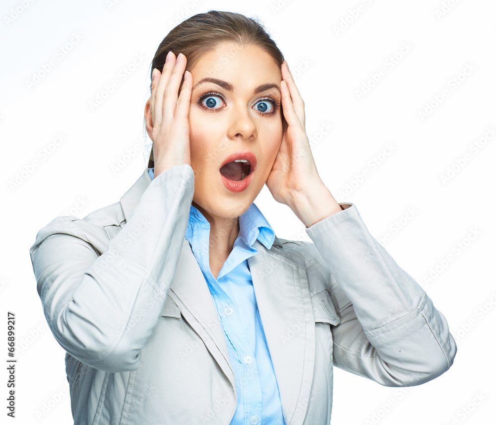 Business woman stressed portrait. Business woman stressed portrait.