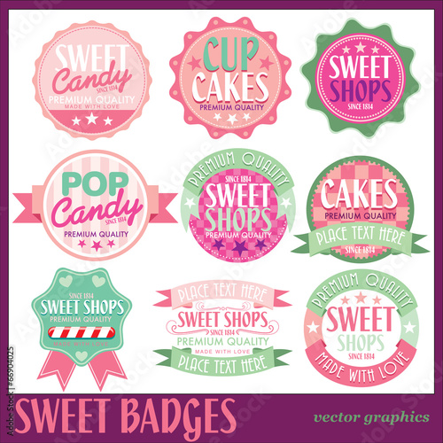 SWEET BADGES WITH WHITE BACKGROUND