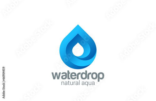 Water drop abstract infinite looped vector logo design