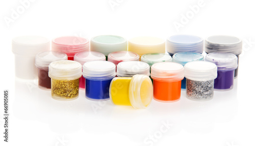 Jars with the bright paints