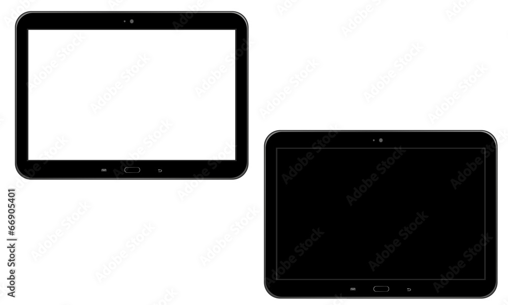 Tablet z białym/czarnym ekranem - widok horyzontalny Tablet z białym/czarnym ekranem - widok horyzontalny