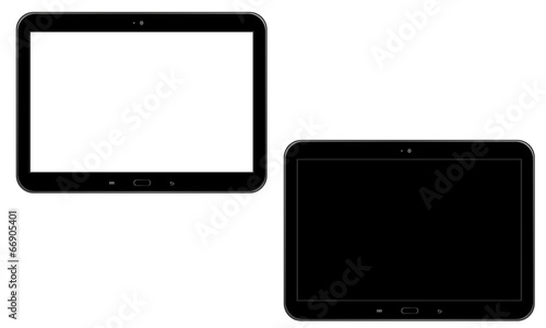 Tablet z białym/czarnym ekranem - widok horyzontalny