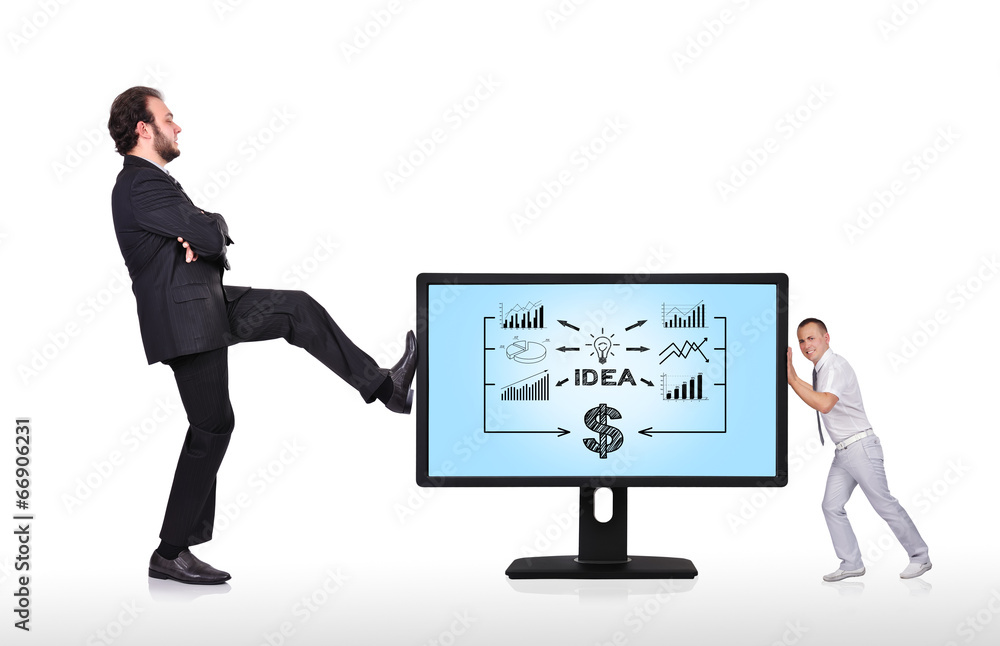 monitor with business concept