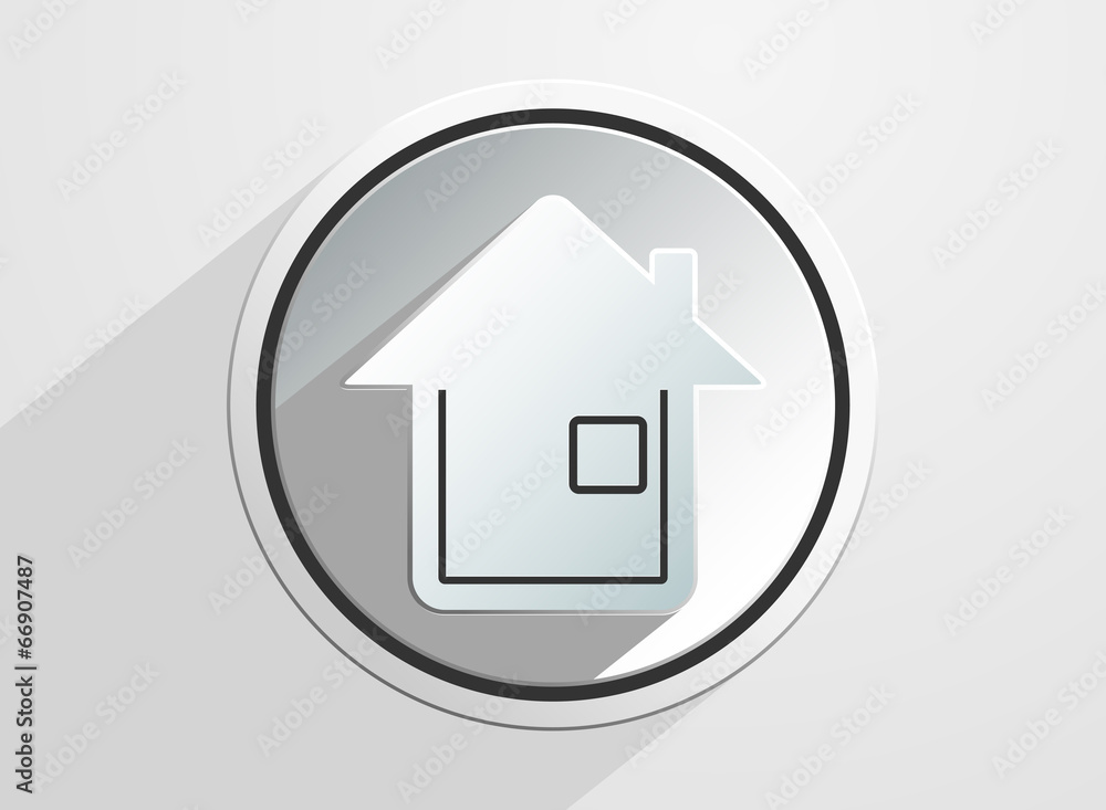 Home button computer icon on a gray background Home button computer icon on a gray background