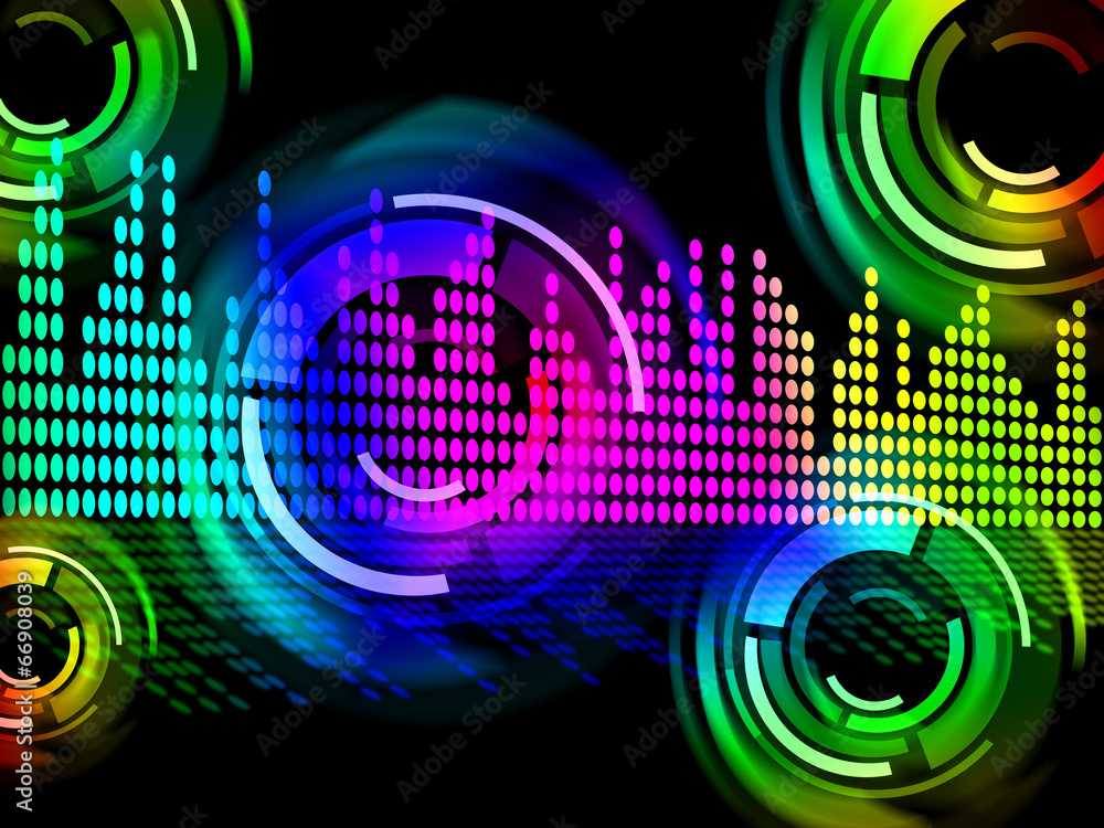 Digital Music Beats Background Means Electronic Music Or Sound F Stock  Illustration | Adobe Stock