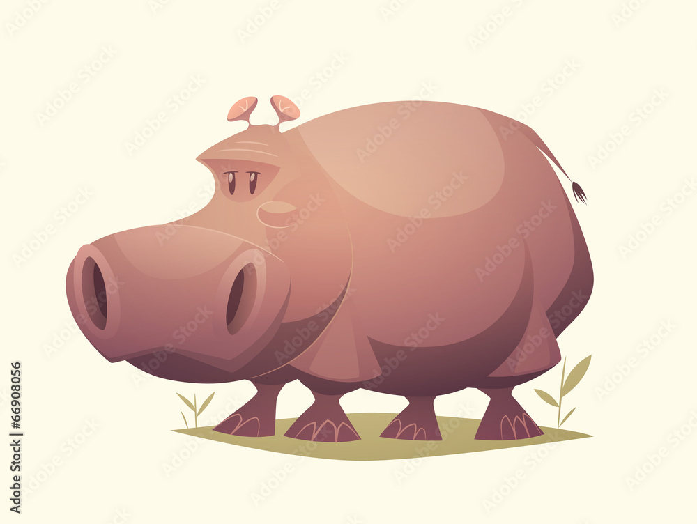 Hippo character. Cartoon vector illustration. Hippo character. Cartoon vector illustration.